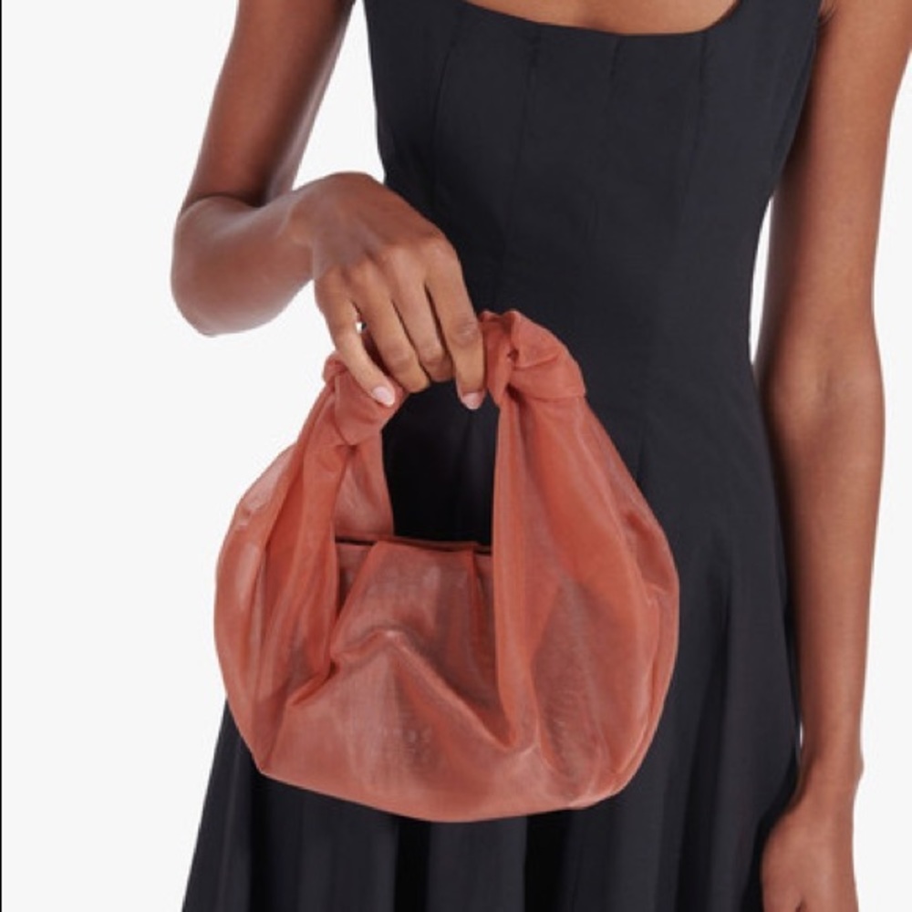 STAUD Terracotta/ Brown Croc Beau bag